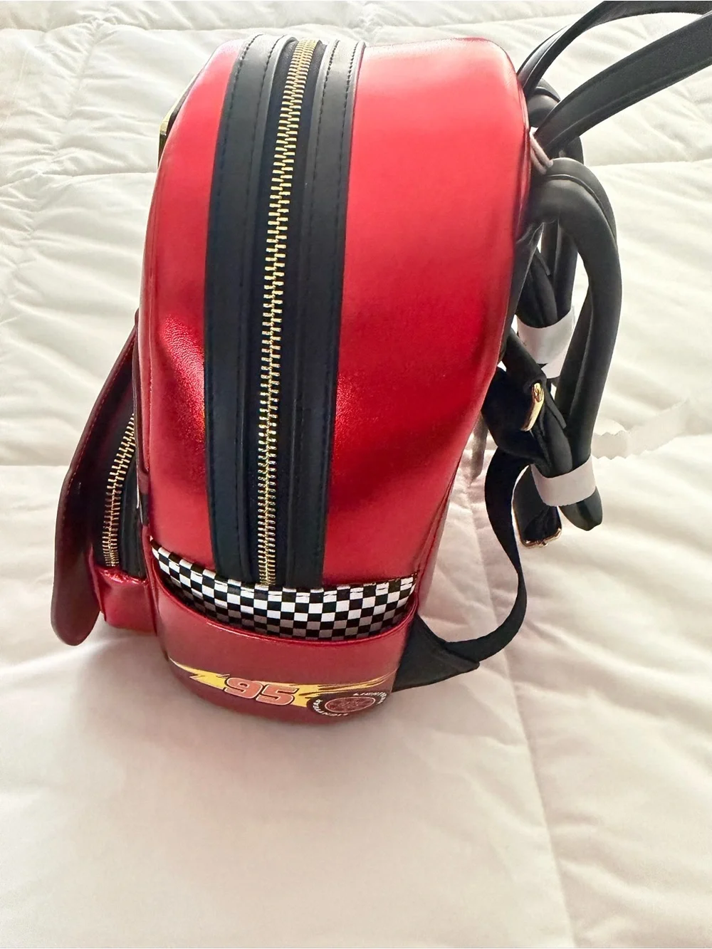 Loungefly Pixar Lightning McQueen Red Metallic Mini Backpack